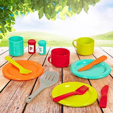 Battat – Toy Kitchen Set – 71 Pieces Pretend Cooking Accessories – 4 Table Settings & Cutlery – Dishwasher Safe & Worry – Free – 2+ Years – Deluxe Kitchen Playset - Image 8