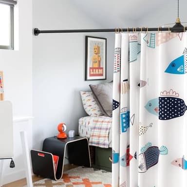 SUNALLY Shower Curtain Rods 32 to 61 Inch, Shower Tension Rod No Drilling Adjustable Shower Rods for Bathroom Non-Slip Stainless Steel Telescoping Shower Bar for Curtain, No Rust, Black - Image 7