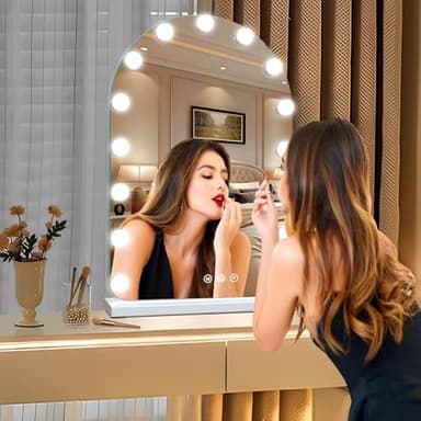 Vanity Mirror with Lights, Hollywood Lighted Makeup Mirror with 15 Dimmable LED Bulbs for Dressing Room & Bedroom，Memory Function - Image 5