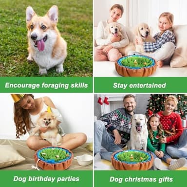 Vivifying Snuffle Mat for Dogs, Adjustable Nosework Mat for Small, Medium & Large Dogs, Interactive Dog Enrichment Toy for Mental Stimulation & Slow Feeding (Green & Blue - Image 5