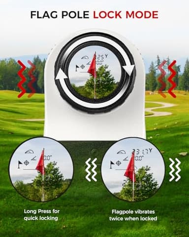Golf Rangefinder with Slope - 1200 Yards Laser Range Finder with Flag Pole Locking Vibration, 7X Magnification rangefinder with Magnet Stripe - Image 4