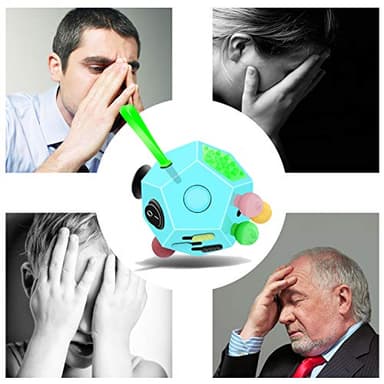 Fidget Dodecagon –12-Side Fidget Toys Cube Relieves Stress and Anxiety Anti Depression Focus Travel Toy Cube for Children and Adults Stocking Stuffers Gifts Idea (B3 Blue Sky) - Image 6