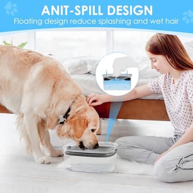 AONKEY 3L Dog Water Bowl No Spill, 101oz Large Spill Proof Dog Bowl Reduce Refill, Anti Splash No Mess Dispenser Dripless Slow Drinking Water Bowl for Sloppy Messy Drinkers (Gray) - Image 3