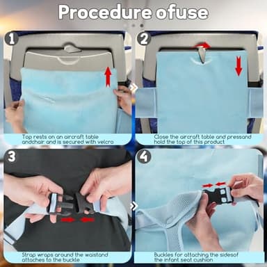 Toddler Airplane Bed for 1-12 Months Old Baby, Portable Toddler Bed, Baby Travel Essentials for Flying, Suitable for Airplanes - Image 5