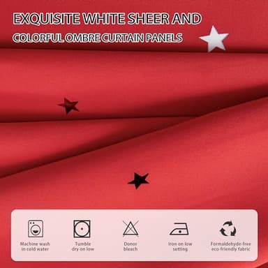 XiDi Red Black Out Curtains for Bedroom Windows Girls Bedroom Decor, Unicorn Curtains for Kids Room 2 Panel 34/72/2 - Image 3