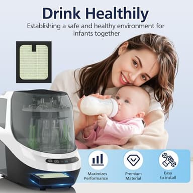 4 Pack HEPA Filter Replacement for Baby Brezza Baby Bottle Washer Pro, High Performance Filtration for Air Cleaner Dust - Image 6