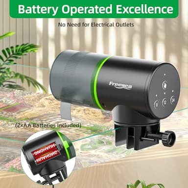 FREESEA Automatic Fish Feeder for Aquarium: Auto Fish Food Dispenser with Timer for Small Tank Betta Turtle - Battery Vacation Self Feeding for Flakes - Image 7