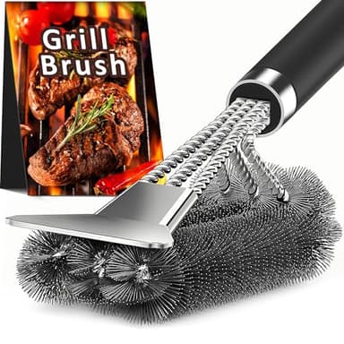 TNTOR Grill Brush with Scraper, 18" Adjustable Handle BBQ Grill Brush for Outdoor Grill, Extra Strong Grill Cleaner Accessories for Grill/Smoker/Gas/Charcoal Grill Cleaning-Gifts for Grill Wizard/Dad - Image 1