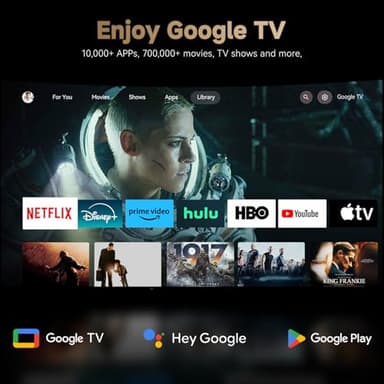 Wanbo X5 Pro Google TV Projector 4K Supported, 1100 ANSI Smart Projector with WiFi and Bluetooth, Outdoor & Home Movie Proyector, Auto Focus & Keystone, HDMI 2.0, Voice Control, HDR10 (2025 Upgraded) - Image 2