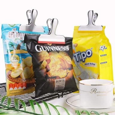 HOUSE AGAIN 12 Pack Stainless Steel Chip Bag Clips Covered with Silicone - NO More Sharp Edges - Color Coded for Food Bags - Air Tight Seal, Heavy Duty for Kitchen and Office, 3 Inches - Image 7