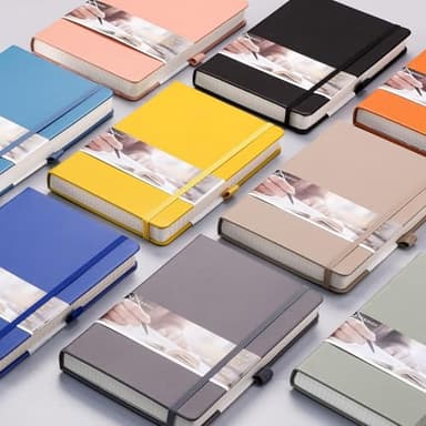 EMSHOI Notebook College Ruled - 256 Numbered Pages, 120 Gsm Thick Paper, A5 Hardcover Leather Lined Journal for Men & Women Work School Journaling Writing Diary 5.7" X 8.3"(GrayBlue) - Image 7