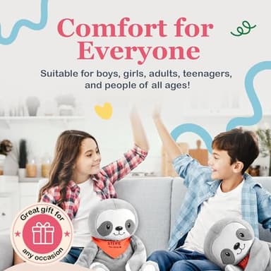 Lilly's Love Weighted Stuffed Animal, 5lb | Sensory Plush for Kids & Adults | Machine Washable Plushie w/Removable Inner | Calming Weighted Stuffed Animal for Anxiety, Stevie The Sloth - Image 3