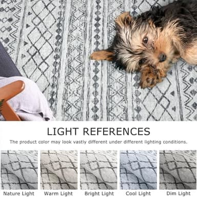 KUTA Washable Non-Slip Rugs for Entryway 2x3, Grey Moroccan Boho Small Area Rug, Ultra Soft Vintage Geometric Low-Pile Indoor Door Mat Floor Carpet for Indoor, Entrance, Kitchen, Bathroom, Bedroom - Image 6