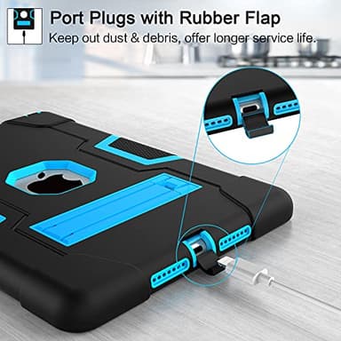Cantis Case for ipad 9th Generation/ 8th Generation/ 7th Generation, Slim Heavy Duty Shockproof Rugged Protective Case with Built-in Stand for iPad 10.2 inch 2021/2020/2019, Black+Blue - Image 6