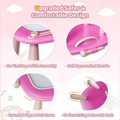 Kikidex Toddler Toys for 1-3 Years, Sturdy Magnetic Doodle Board, Reusable, No Mess, Educational Learning Toys for Kids' Birthday (Rose) - Image 5