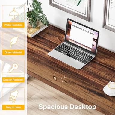 Tribesigns Modern Walnut/White 55" Heavy Duty Computer Desk, Study & Work Desk, 23.6"D x 55.1"W x 29.5"H, Z-Shaped Metal Legs, 330 lbs Capacity - Image 6