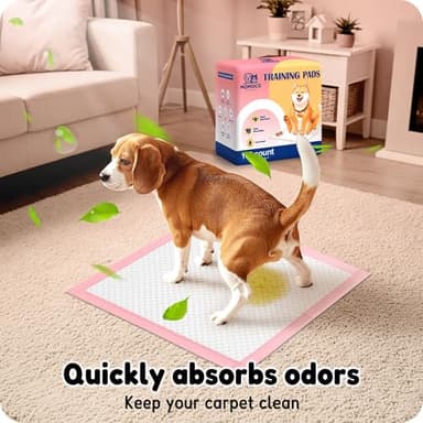 MoMoCo 23"x23"-100 Count Pink Puppy Pads, Super Absorbent, Leak-Proof, Quick-Dry Training Pads for Small Dogs & Puppies, Disposable Potty Pads - Image 7