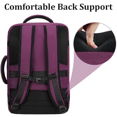 MATEIN Travel Backpack for Women, Expandable Flight Approved Carry on Backpack, Water Resistant Lightweight Suitcase, Large Business Weekender Daypack, Gift for Traveler, Purple - Image 3