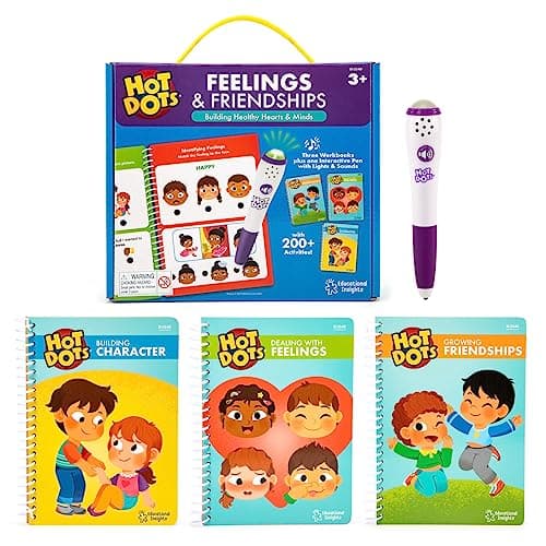 Educational Insights Hot Dots Feelings & Friendships Social Emotional Learning Workbooks, Gift for Kids Ages 3+ - Image 1