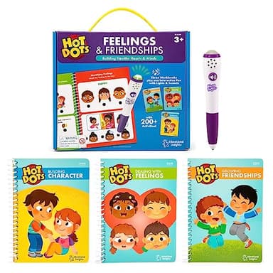 Educational Insights Hot Dots Feelings & Friendships Social Emotional Learning Workbooks, Gift for Kids Ages 3+ - Image 1