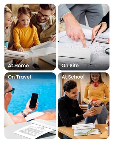 Portable Printers Wireless for Travel, Inkless Thermal Printer Support 8.5" X 11" US Letter & A4 Size, Mobile Bluetooth Printer Compatible with iOS, Android & Laptop for Home Office Car (White) - Image 8