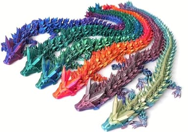 HEFANDAISHU 3D Printed Dragon with Dragon Egg,12inch Flexible Dragon Toy with Articulated Dragon Inside Fidget Toys for Autism/ADHD Easter Toys Gifts(PurpleBlue) - Image 9