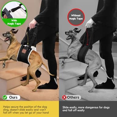 S-ETOVUS Dog Sling for Large Dogs Hind Leg Support, Magic Tape Dog Lift Harness, Soft Dog Support Harness for Back Legs, Hip Support Harness to Help Senior, Injured, Disabled and After ACL Surgery - Image 6