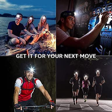 Lepro LED Headlamp Rechargeable - Super Bright Head Lamp with 5 Modes for Camping & Hiking Gear Essentials, IPX4 Waterproof Headlight Flashlight with Red Light, USB Cable Included - Image 8