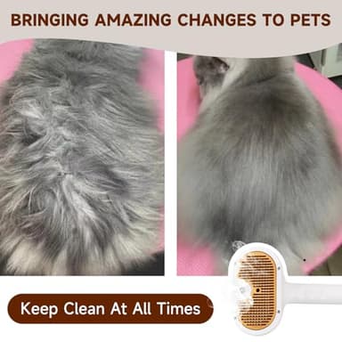 Pet Steam Brush for Dog & Cat – 3-in-1 Spray Hair Removal Comb – Steam for Shedding & Grooming – Water Brush for Long & Short Haired Pets – Spritz Defur Comb – Includes Waterless Shampoo - Image 7