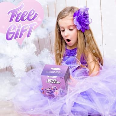 PERRYHOME Kids Makeup Set for Girls, 63 Pcs Washable Non-Toxic Real Cosmetic Toddler Makeup Kit, Unicorn Princess Play Makeup Toys Birthday Gifts, Dress up Time Girl Toys for 3 4 5 6 7 8 9 10 11 12 - Image 8