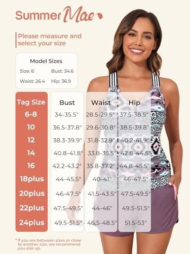 Summer Mae Modest Tankini Swimsuits for Women 2025 Two Piece Bathing Suits with Sporty Pockets Boy Shorts for Tummy Control - Image 5