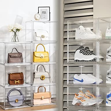 Attelite Clear Acrylic Display Case,Display Storage Box Countertop with Magnetic Door,Stackable Dustproof Protection Showcase for Action Figures,Collectibles - Image 4