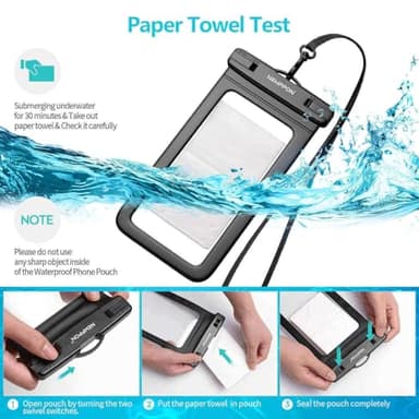 Newppon 4 Pack 8.5“ Waterproof Cell Phone Pouch - Underwater Dry Bag Case Lanyard - Water Proof Clear Holder Protector for iPhone 16 15 14 Pro Max Plus Samsung Galaxy S25 Ultra Note for Beach Swimming - Image 5
