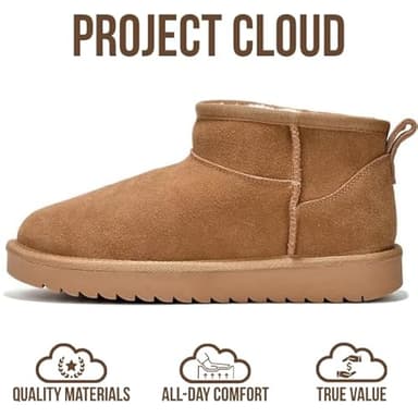 Project Cloud 100% Genuine Leather Ankle Boots for Women - Water Resistant with Memory Foam Insole Winter Boots for Women - Trending Shoes & Comfortable Women's Ankle Boots (Hippy, Chestnut, 9) - Image 3