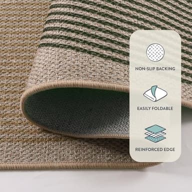 Lahome Modern Rainbow Easy Jute Rug, 8x10 Living Room & Outdoor Patio Area Rug, Contemporary Dining Room Non Slip Non Shedding Carpet for Bedroom & Backyard - Image 4