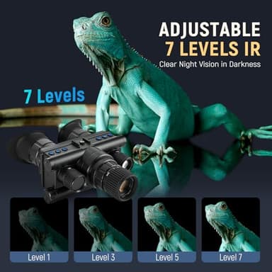 4K Night Vision Goggles with 8X Zoom & Manual Focus - Helmet-Mountable HD Infrared Binoculars for Hunting Camping Surveillance, 64GB SD Card Included, USB-C Rechargeable (12 Hour Battery Life) - Image 4