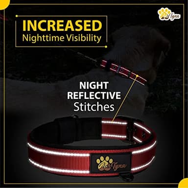 ADITYNA Dog Collars for Small Dogs - Padded Ultra Comfortable Soft Neoprene, Reflective, Heavy Duty - Black Small Collar - Image 5