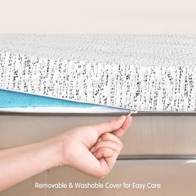 CHUN YI Mattress Topper Queen, 4 Inch Memory Foam Mattress Topper, Gel Infused Bed Topper with Removable Washable Cover, Soft Mattress Pad for Pressure Relief, CertiPUR-US Certified - Image 8