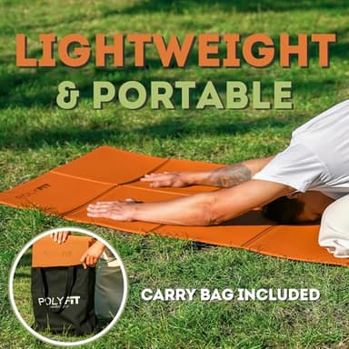 Foldable Yoga Mat for Travel and Home Workouts - 7mm Thick Yoga Mat for Yoga, Pilates, and Floor Exercises - Black - Image 5