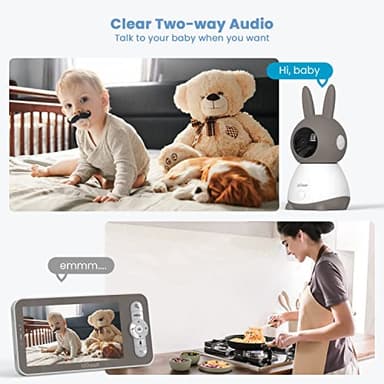 ieGeek 2K Split-Screen Baby Monitor, 5" Audio Baby Monitor with 2 Cameras, WiFi Smartphone Video Dual Camera, Night Vision, Motion & Cry Detection, Two Way Talk Temper &Humidity Sensor - Image 7