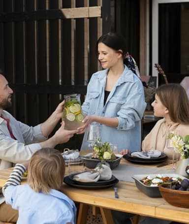 Quatish 24 Piece Plates and Bowls Sets for 6, Unbreakable Dinnerware Sets, Plastic Dish Set for Camping, Dishwasher Microwave Safe, Outdoor Kitchen and Apartment Dinning RV Essentials, Black - Image 8