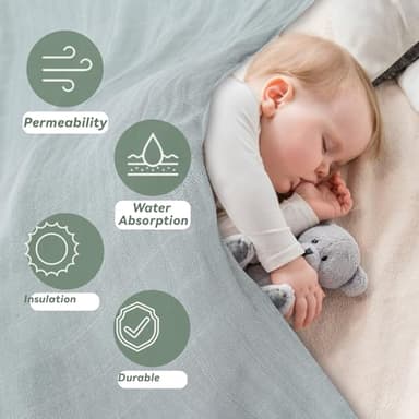 Muslin Swaddle Blankets, 3 Pack Nursery Wrap Receiving Blankets for Baby Boys and Girls, Soft Breathable Gift for Newborn - Image 2