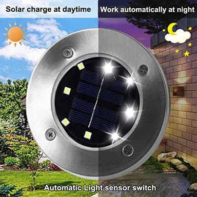 Solar Ground Lights, Waterproof Solar Garden Lights, Upgraded Outdoor Garden Waterproof Bright in-Ground Lights, Landscape Lights for Pathway,Yard,Deck,Lawn,Patio,Walkway (16 Pack White Light) - Image 2