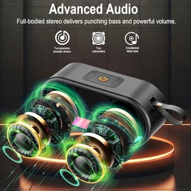 Portable Bluetooth Speaker with LED Lights, 24W Loud Sound Punchy Bass, Portable Wireless Up to 10H Playtime, Built-in Mic Bluetooth 5.3, IPX6 Waterproof Wireless Speaker for Home/Outdoor/Party/Beach - Image 2