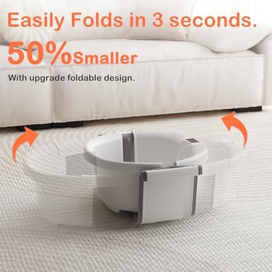 Collapsible Baby Bathtub - Large Baby Bath Tub with Thermometer & Cushion | Travel Portable Newborn Infant Bathtub | Foldable Toddler Bathtub for Baby 0 to 36 Months (Grey) - Image 4