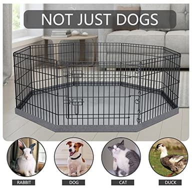 PETIME Foldable Metal Dog Exercise Pen/Pet Puppy Playpen Kennels Yard Fence Indoor/Outdoor 8 Panel 24" W x 24" H with Bottom Pad (with Bottom pad, 8 Panels 24" H) - Image 6