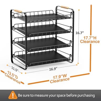 MAXIFFE 4 Tier Can Organizer for Pantry, Space-Saving Adjustable Easy Assembly Metal Sturdy Hold 48 Cans Storage Rack Holder Dispenser for Kitchen Countertop Cabinet RV, for Soda Drinks Fruits, Black - Image 6