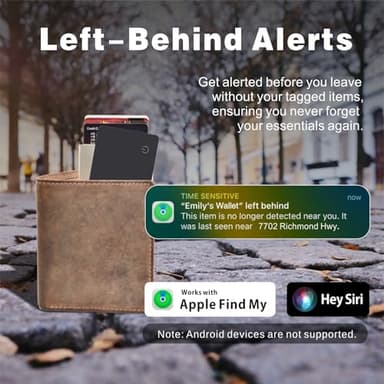 Eelexa Wallet Tracker Card, Rechargeable Thin Finder, Works with Apple Find My (iOS Only), Item Locator for Luggage Tags, Passports, Phone, IP68 Waterproof - Image 4