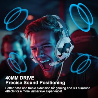 PHOINIKAS Gaming Headset for PS4, Xbox One, PC, Laptop, Mac, Nintendo Switch, 3.5MM PS4 Stereo Headset Over Ear Headphones with Noise-Cancelling Mic, Bass Surround - Camo - Image 3