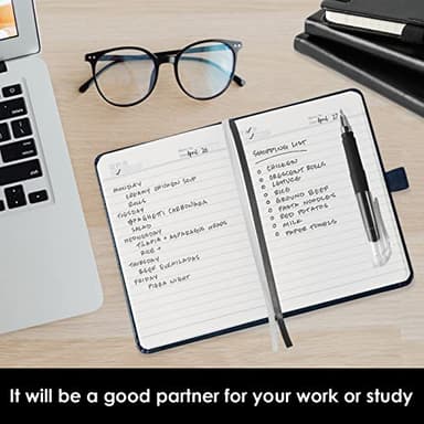 NIRMIRO (3 Pack) Pocket Notebook Journal, Hardcover Small Mini Notebooks with Pens for Work, 3.7" x 5.7" A6 Notebook College Ruled with 100Gsm Premium Thick Lined Paper, Black Leather - Image 5